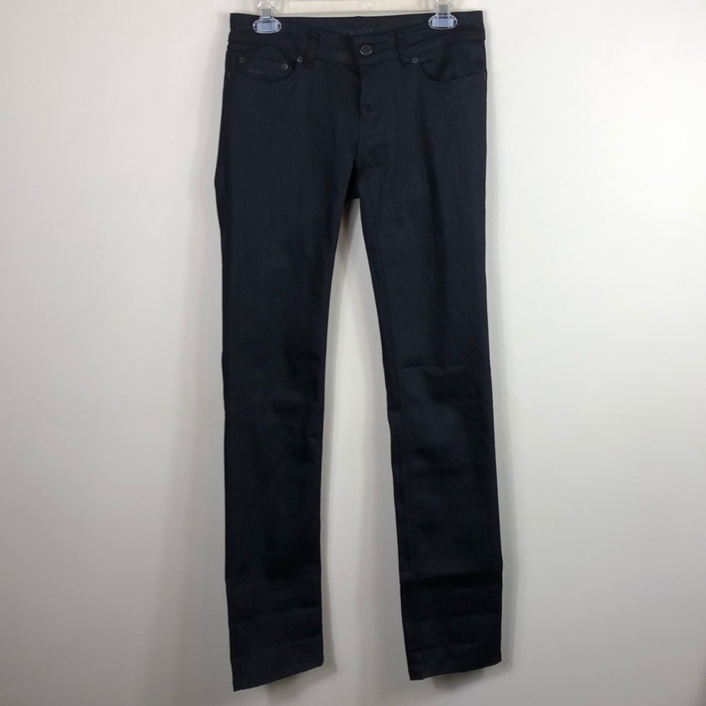Prada Skinny Straight Black Indigo Denim Italy 26 - Picture 2 of 8